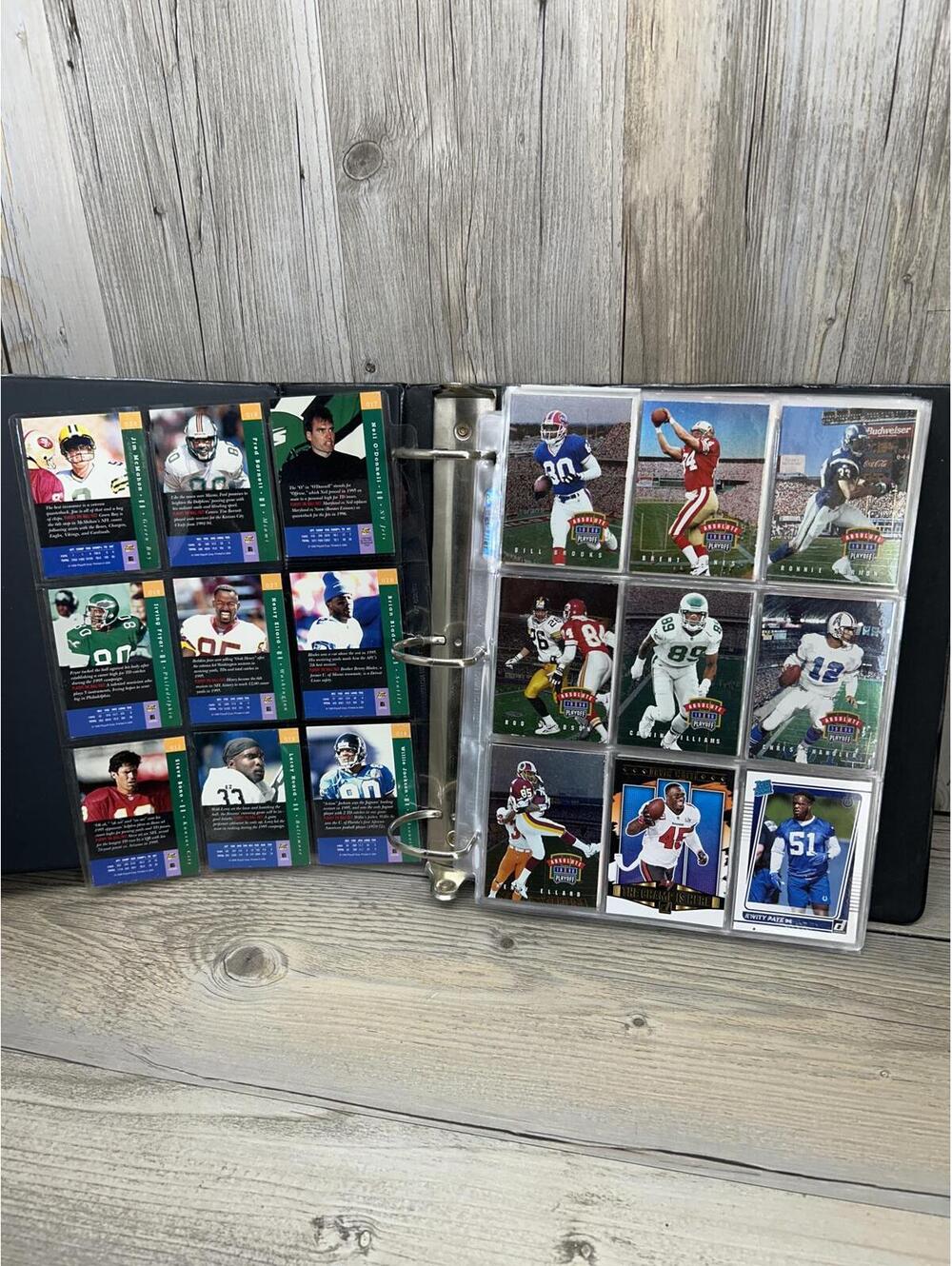 Vintage Football Trading Cards Collection in Binder
